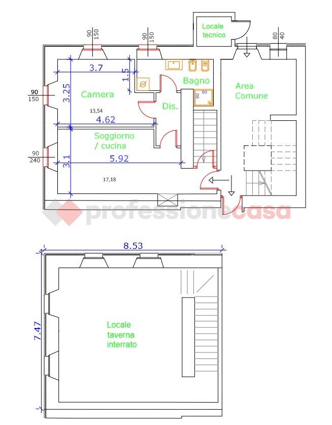 Bilocale via Glisente, Castelletto Sopra Ticino - planimetria 1