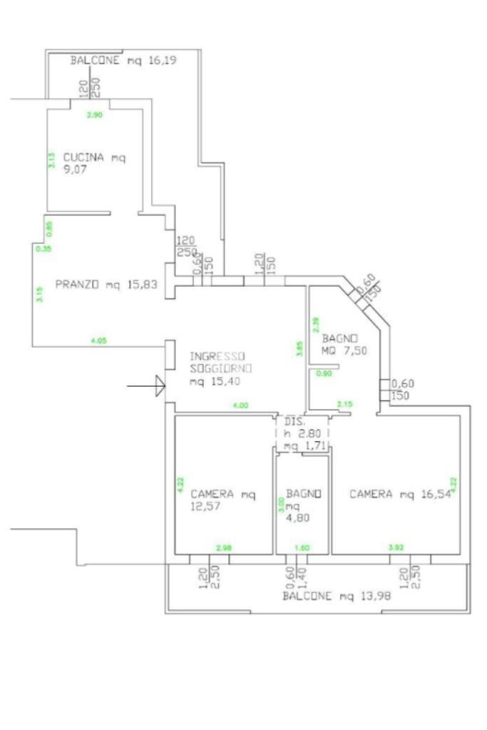 Trilocale Viale delle Piante, Rimini - planimetria 1
