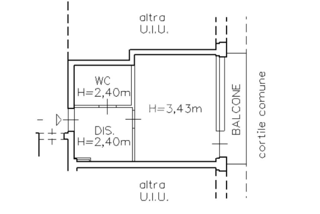 One-room apartment Via schiaffino, Milano (neighborhood Bovisa) - floor plans 1