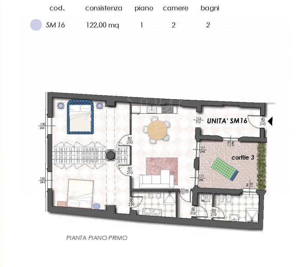 Trilocale Strada Maggiore, Bologna (zona Centro Storico) - planimetria 1