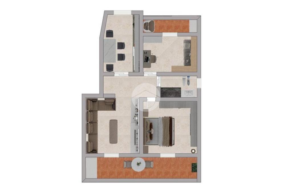 Three-room apartment Via Angelo Inganni, Milano (neighborhood Inganni) - floor plans 1