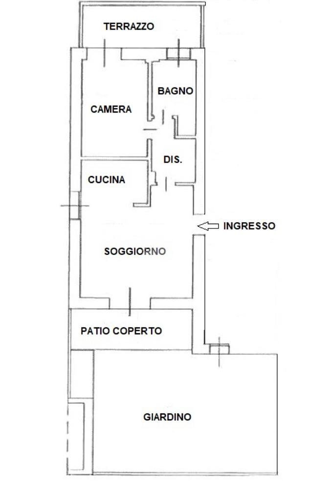 Two-room apartment Via Guido D'Arezzo, hamlet Calderara, Paderno Dugnano - floor plans 1