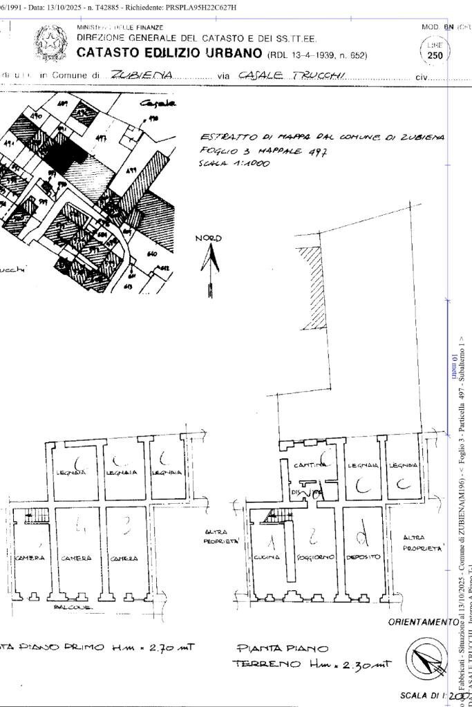 Casa semi indipendente Casale Trucchi, Zubiena - planimetria 1