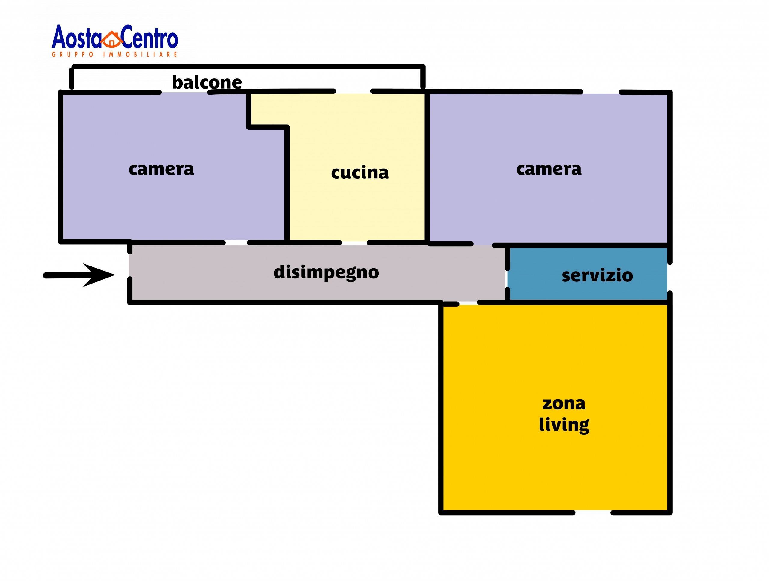 Foto 20 - Trilocale Via Chambery
 
194, Aosta - planimetria 1