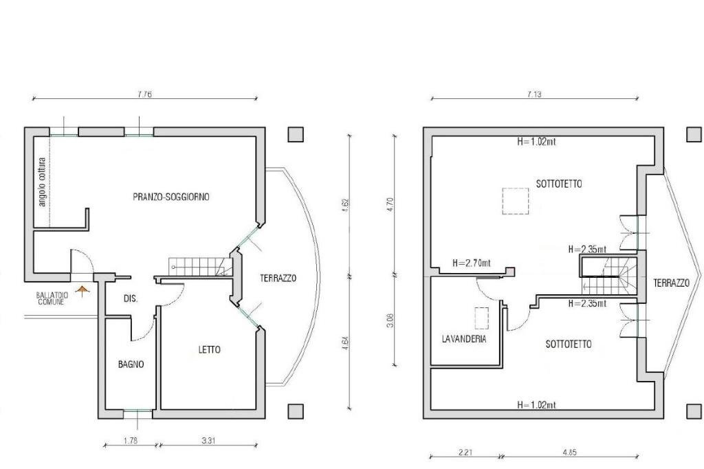 Trilocale Via G.B. Vico, Reggio nell'Emilia - planimetria 1