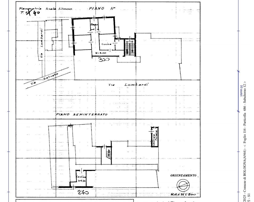Quadrilocale via Alfonso Lombardi, Bologna (zona Bolognina) - planimetria 1