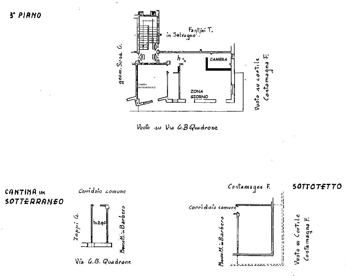 Trilocale via Giovan Battista Quadrone, Mondovì - planimetria 1