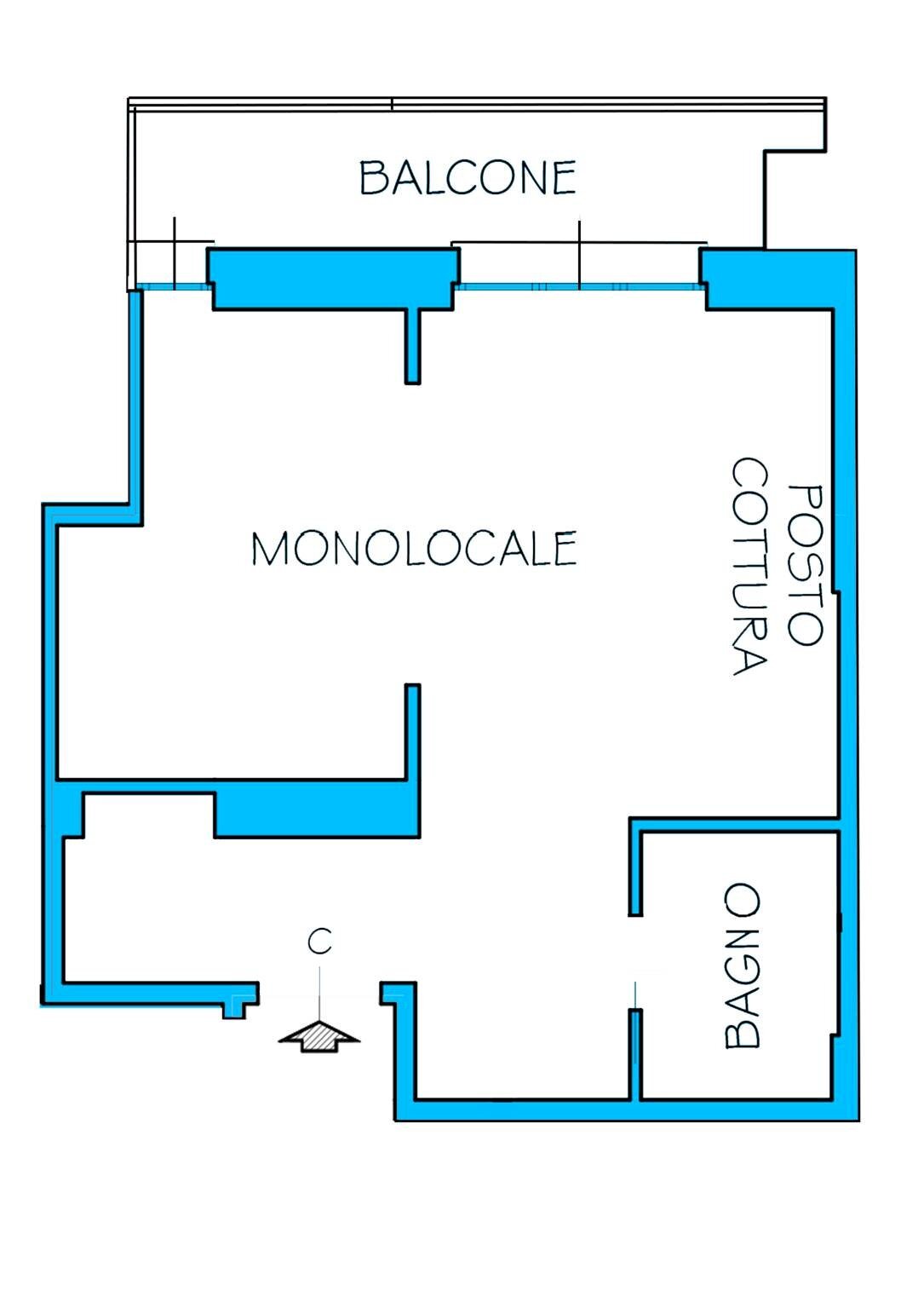 Bilocale via Balbi, 97, Genova - planimetria 1