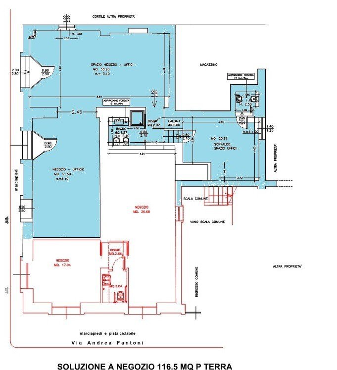Shop via Andrea Moretti, Bergamo - floor plans 1
