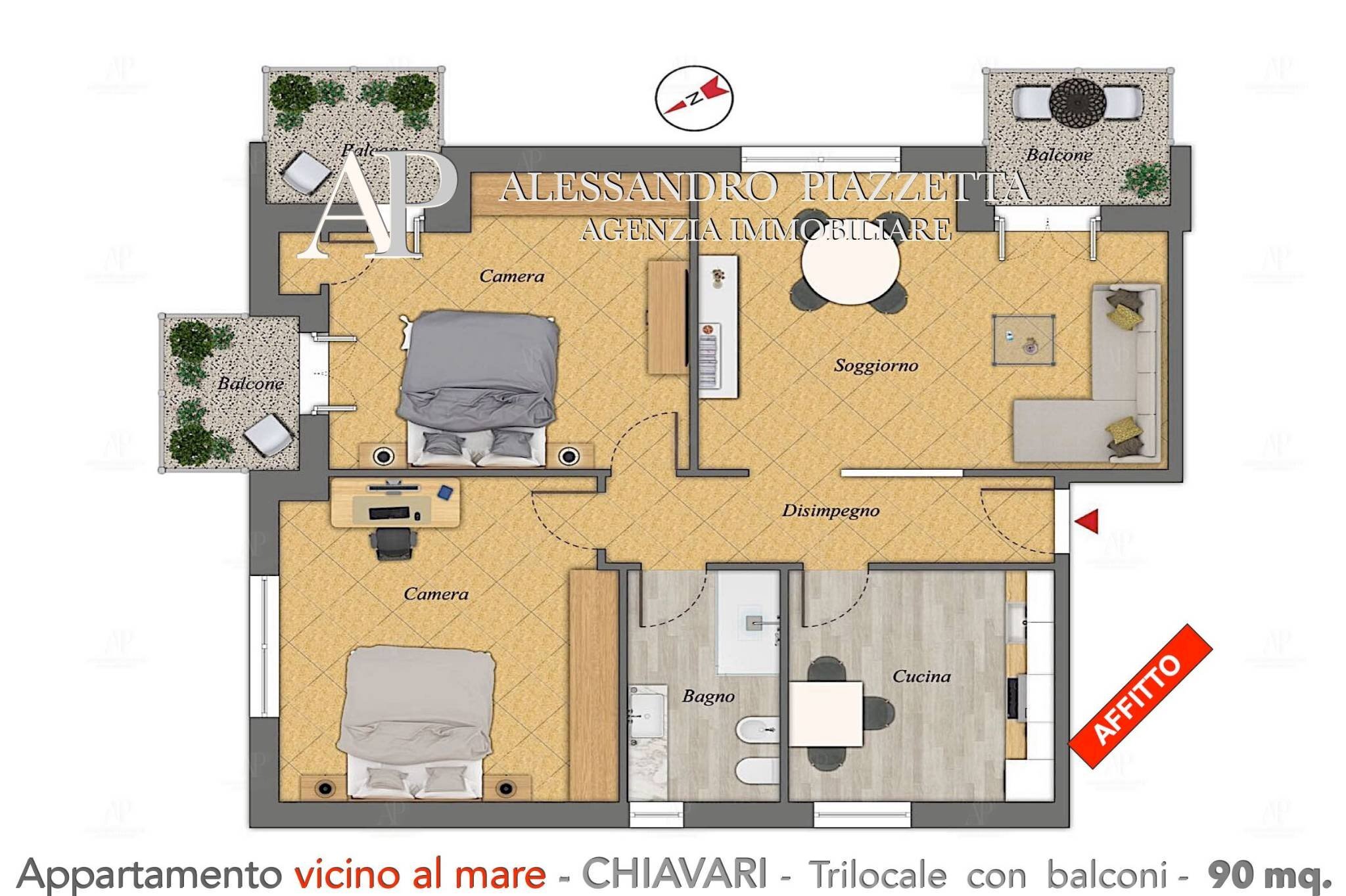 Trilocale Chiavari - planimetria 1