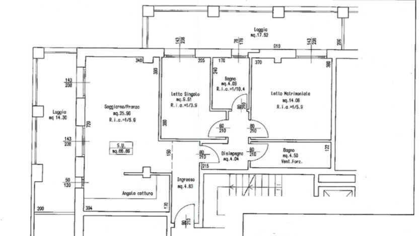 Trilocale viale Guglielmo Marconi, Forlì - planimetria 1