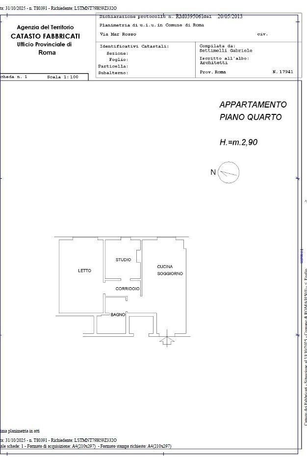 Trilocale via Mar Rosso, Roma (zona Lido di Ostia) - planimetria 1