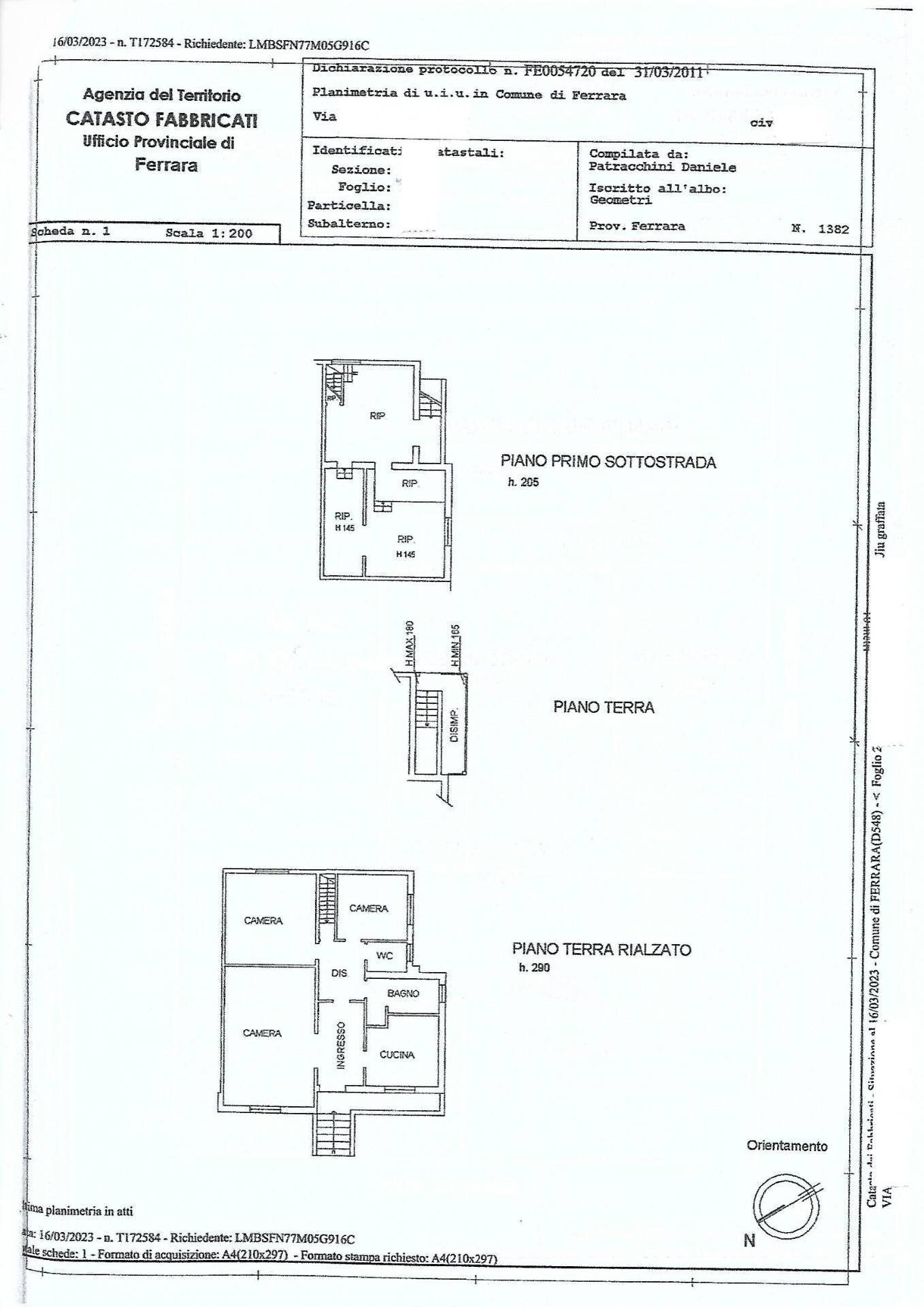 Foto 2 - Independent house Via Ponte Rigo, Ferrara - floor plans 1