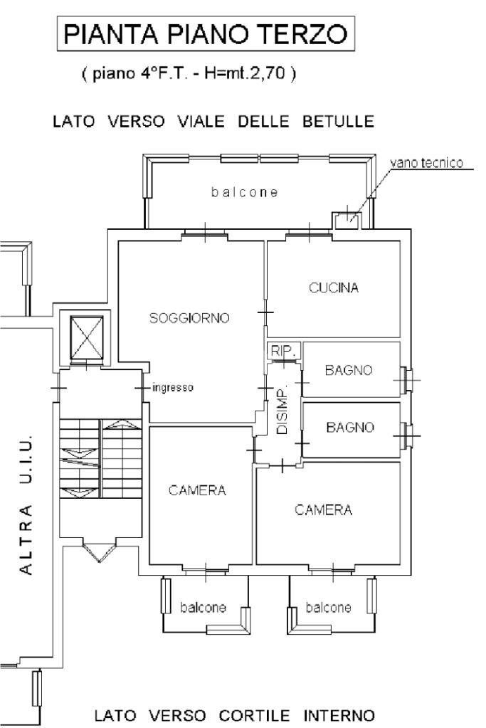 Four-room apartment Viale Martiri della Libertà, Borgaro Torinese - floor plans 1