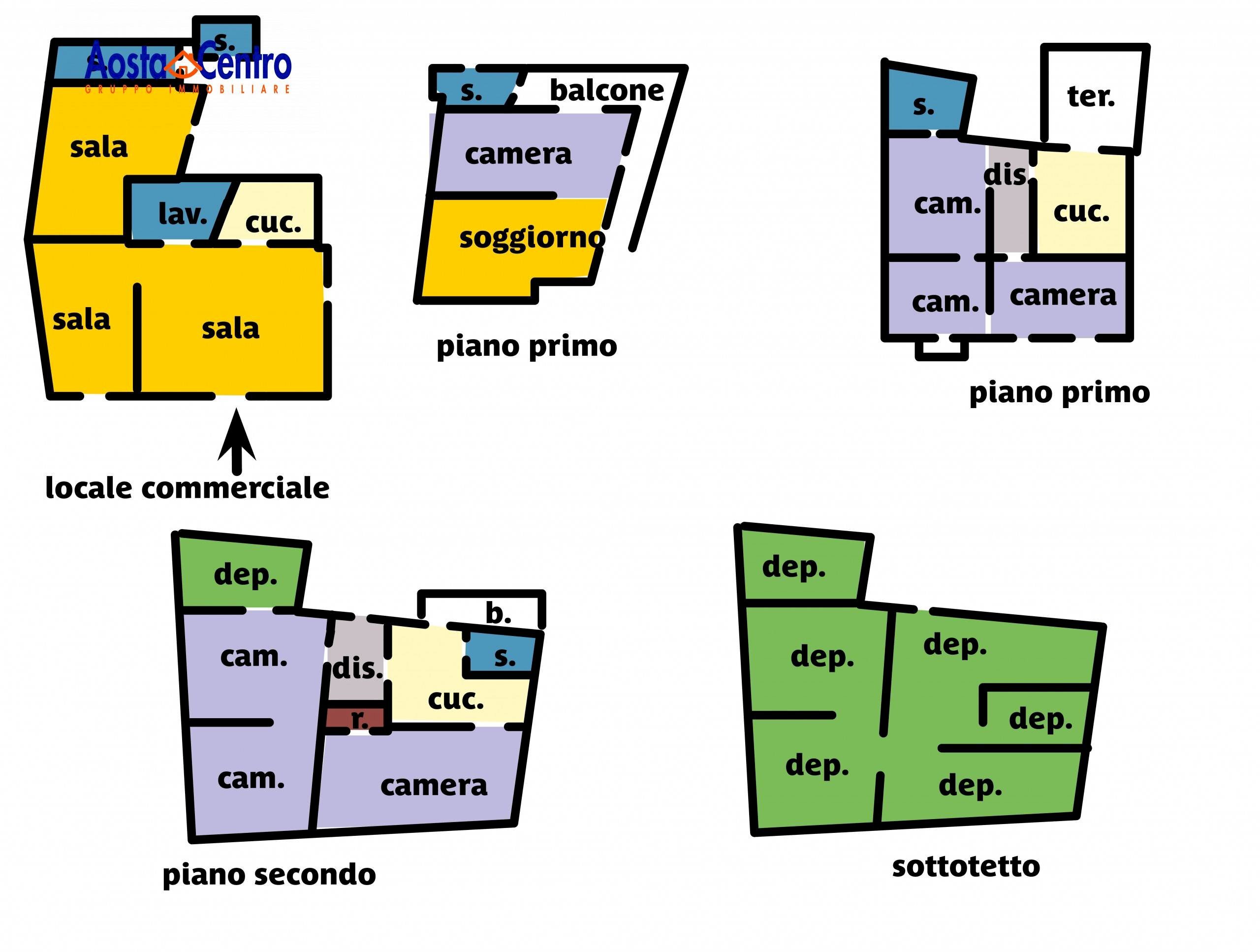 Foto 20 - Casa indipendente Piazza Vuillermin, Aosta - planimetria 1