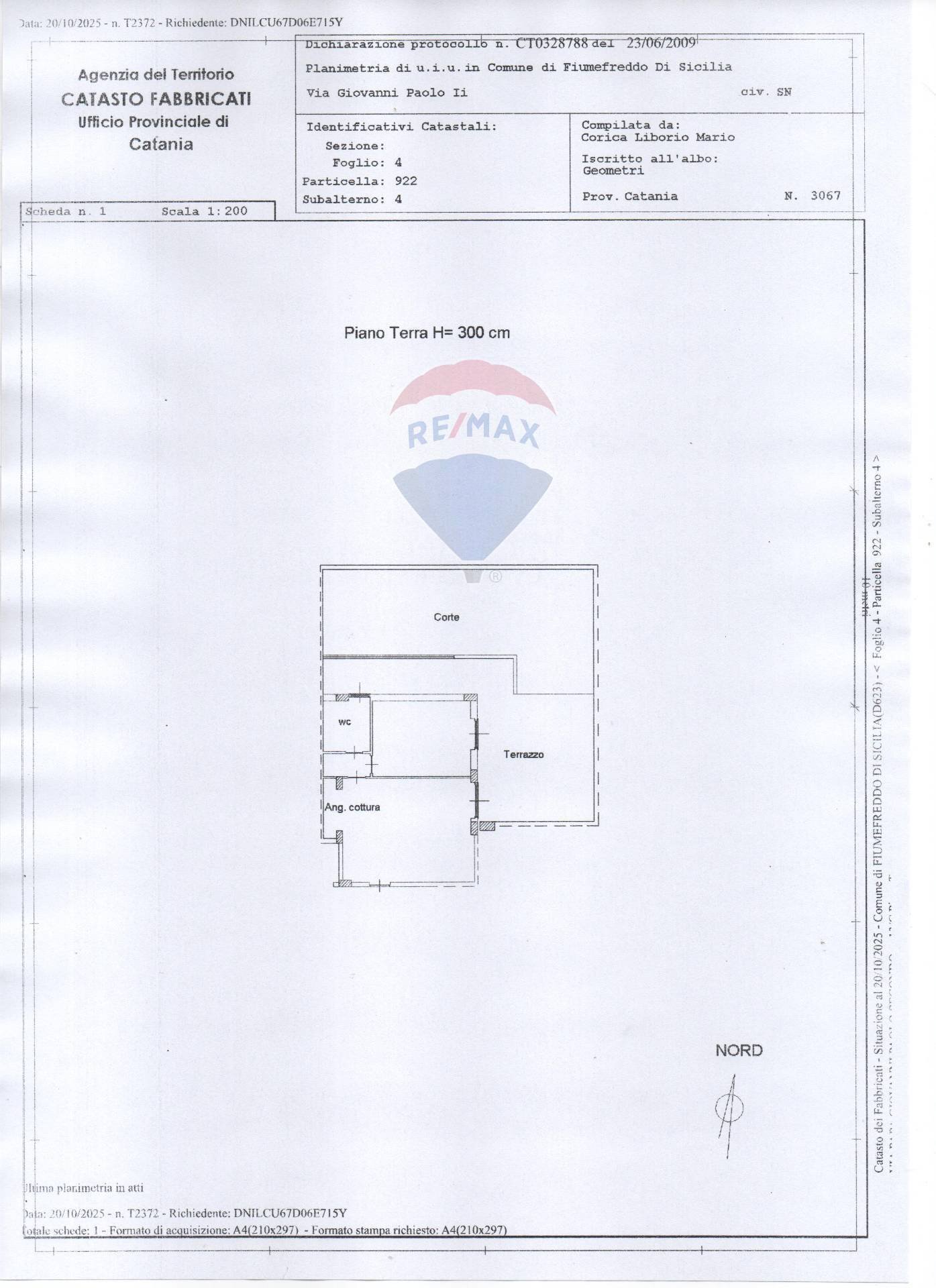 Pianta 2D - Trilocale via Giovanni Paolo Secondo
 
13, Fiumefreddo di Sicilia - planimetria 1