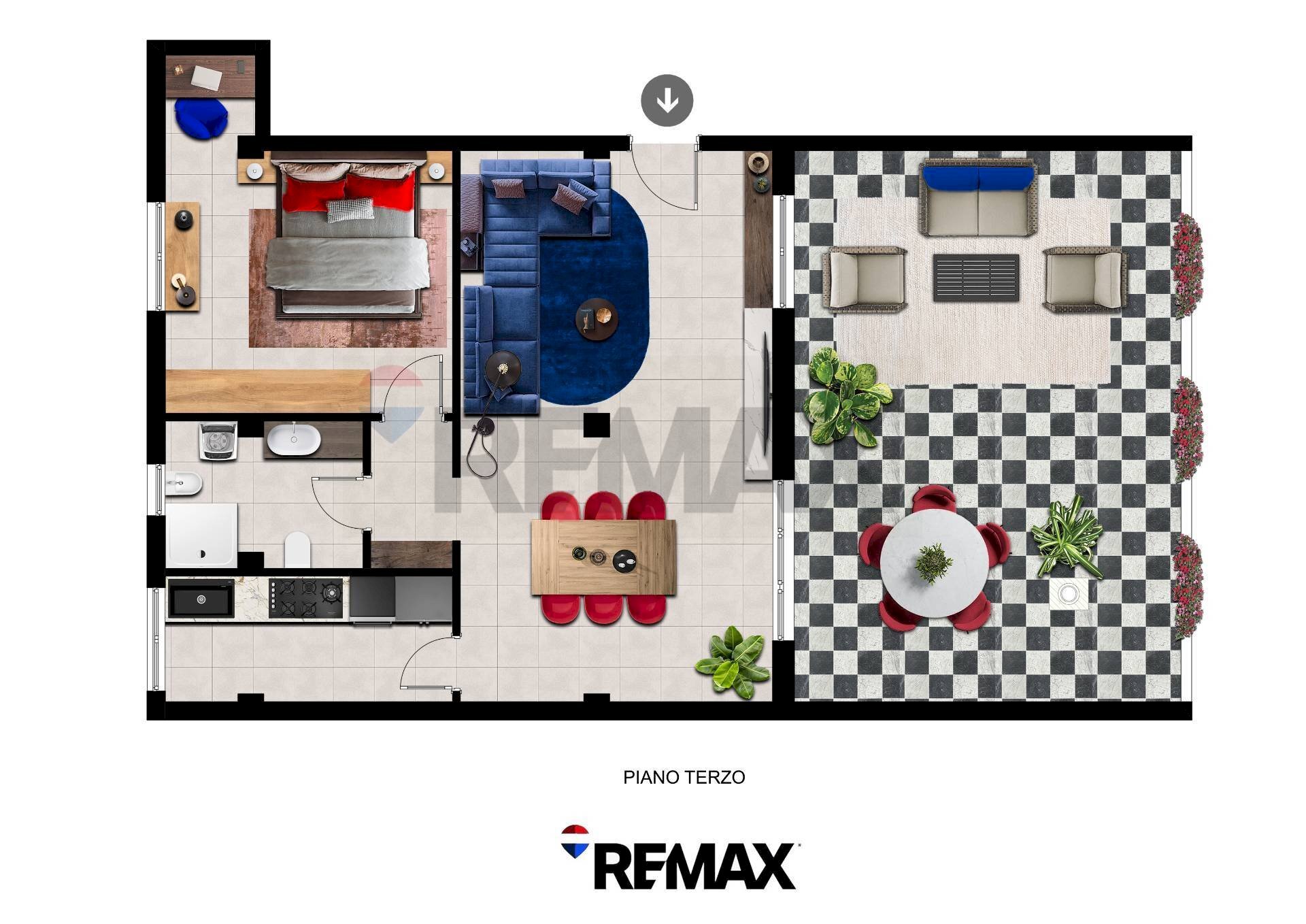 Pianta 2D - Bilocale Darfo Boario Terme - foto 3