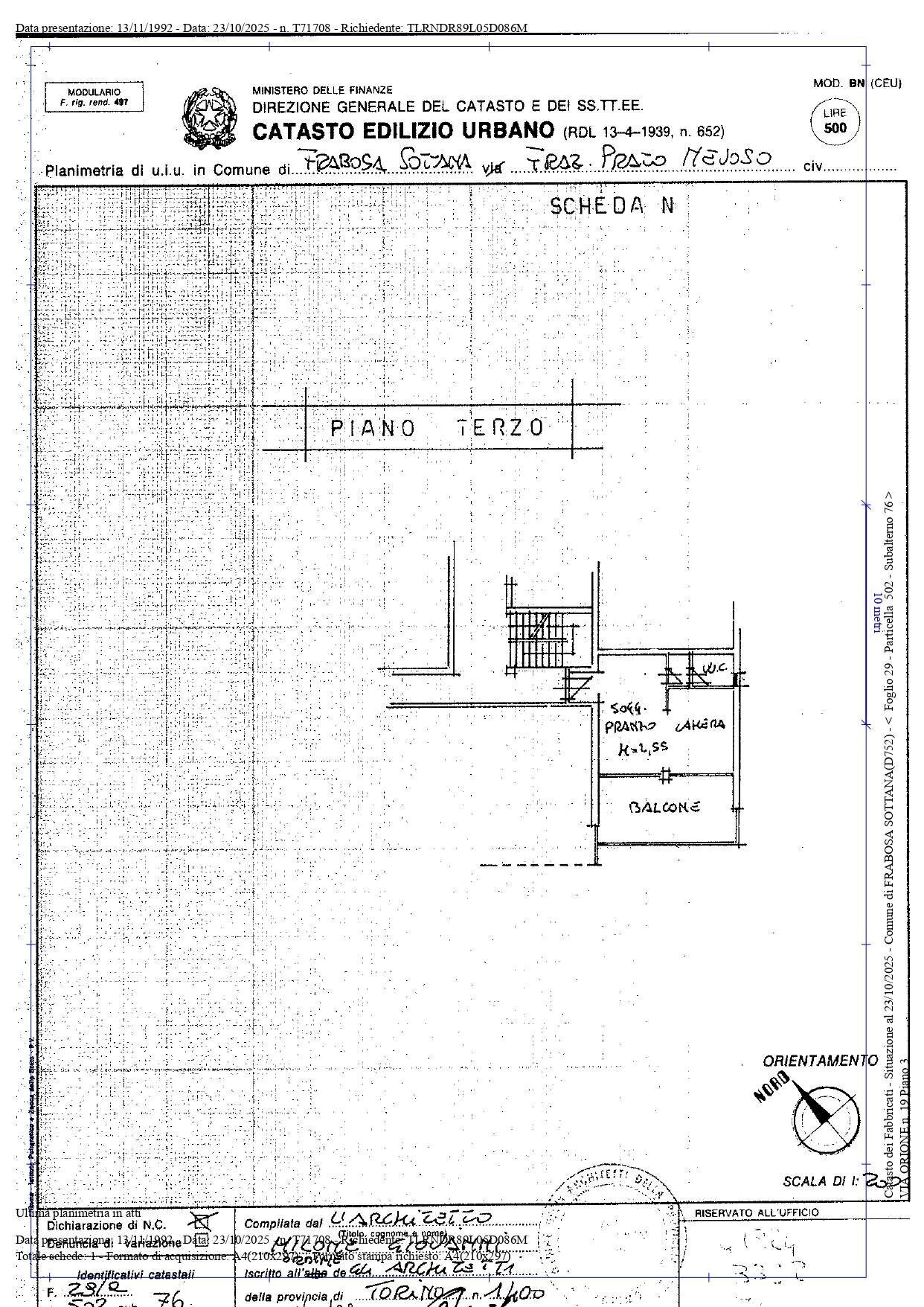 piantina - Monolocale Via Orione
 
19, Frabosa Sottana - planimetria 1