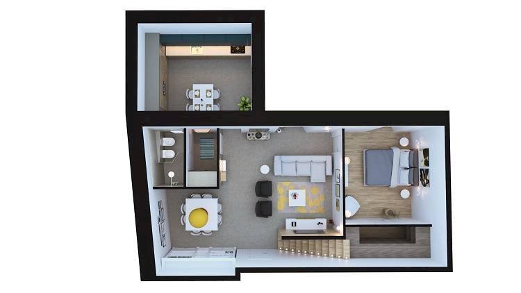 Foto 15 - Three-room apartment Piazza Italia, Zogno - floor plans 1