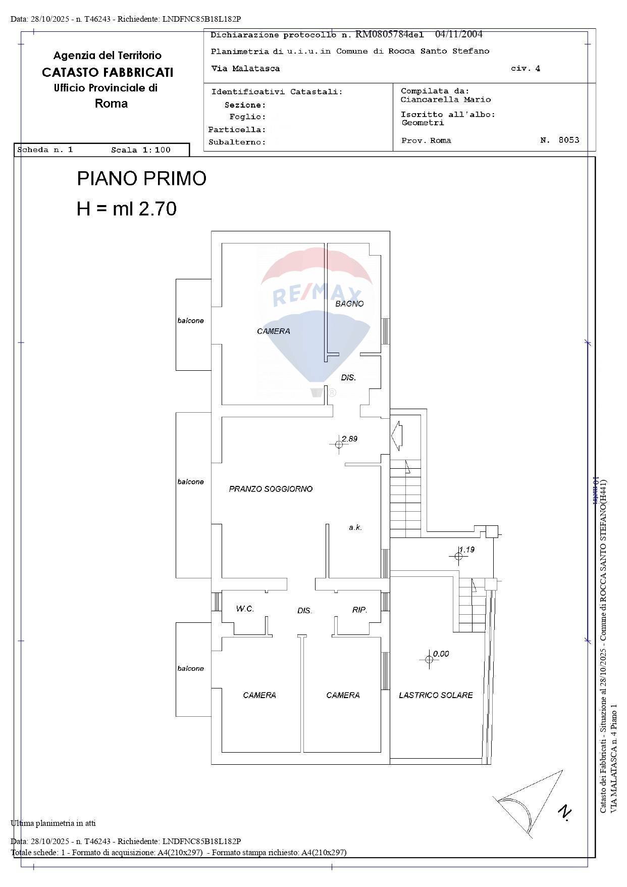 Pianta 2D - Semi-detached house Via Malatasca
 
4, Rocca Santo Stefano - floor plans 1