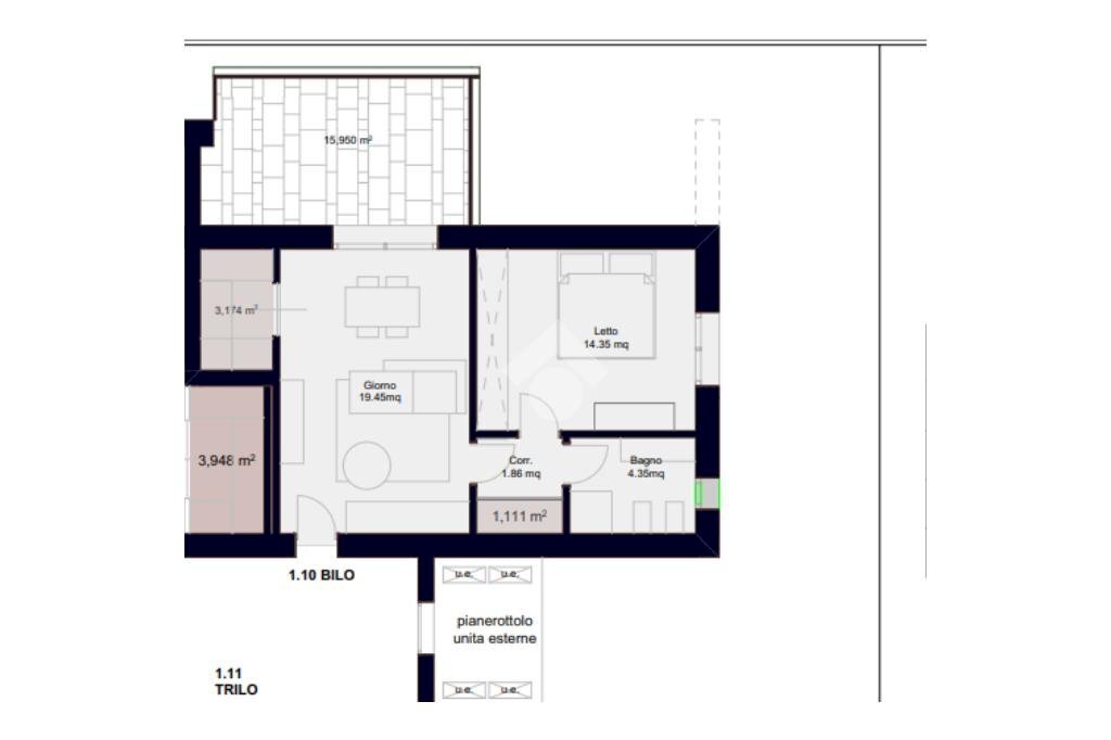 Bilocale Via alberto Sordi, Parma - planimetria 1