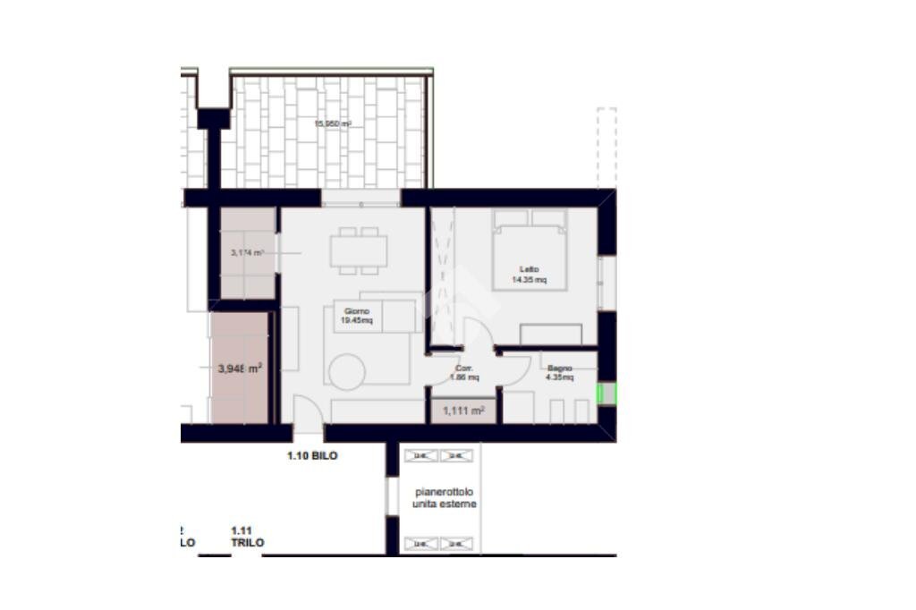Two-room apartment Via alberto Sordi, Parma - floor plans 1