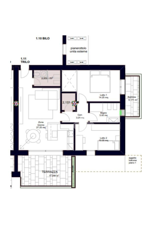 Trilocale Via alberto Sordi, Parma - planimetria 1