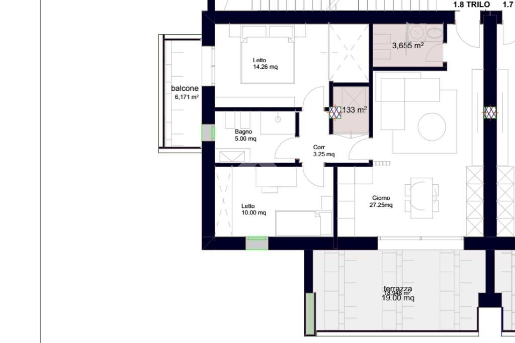 Trilocale via alberto sordi, Parma - planimetria 1