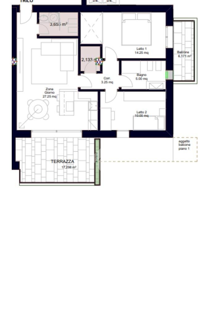 Trilocale Via alberto Sordi, Parma - planimetria 1