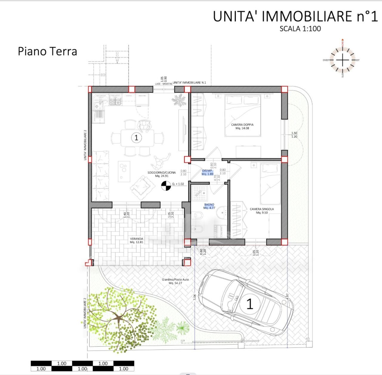 UNITA\'1.jpg - Trilocale Orosei - planimetria 1