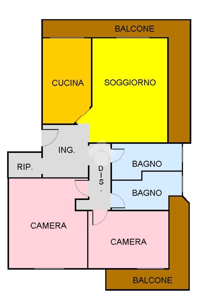 Three-room apartment Via A. Manzoni, Cambiago - floor plans 1