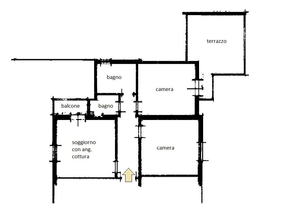 Trilocale viale Goffredo Mameli, Riccione - planimetria 1