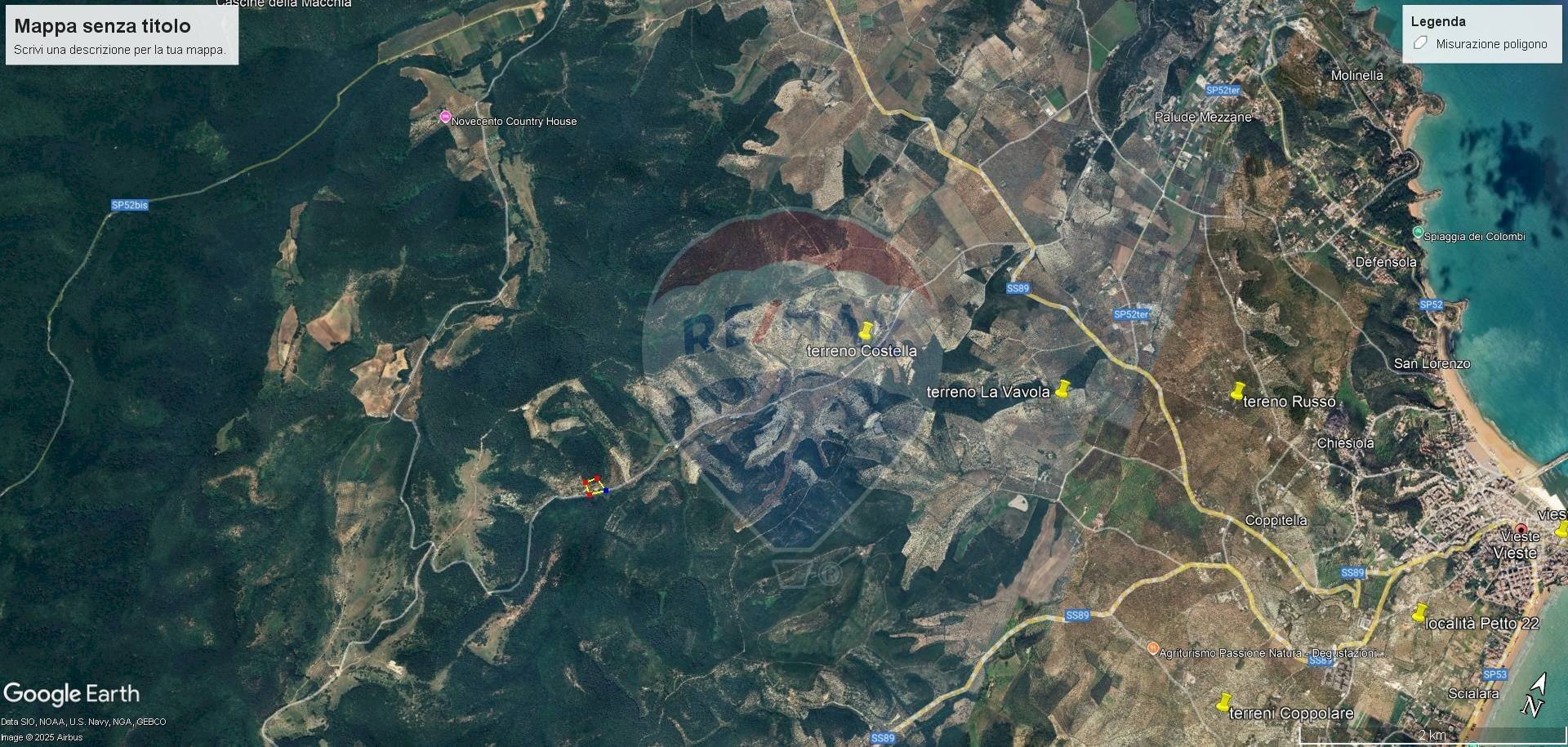 Posizione della mappa - Casa indipendente Strada Vicinale di Valle Coppa/Costella
 
27, Vieste - planimetria 1