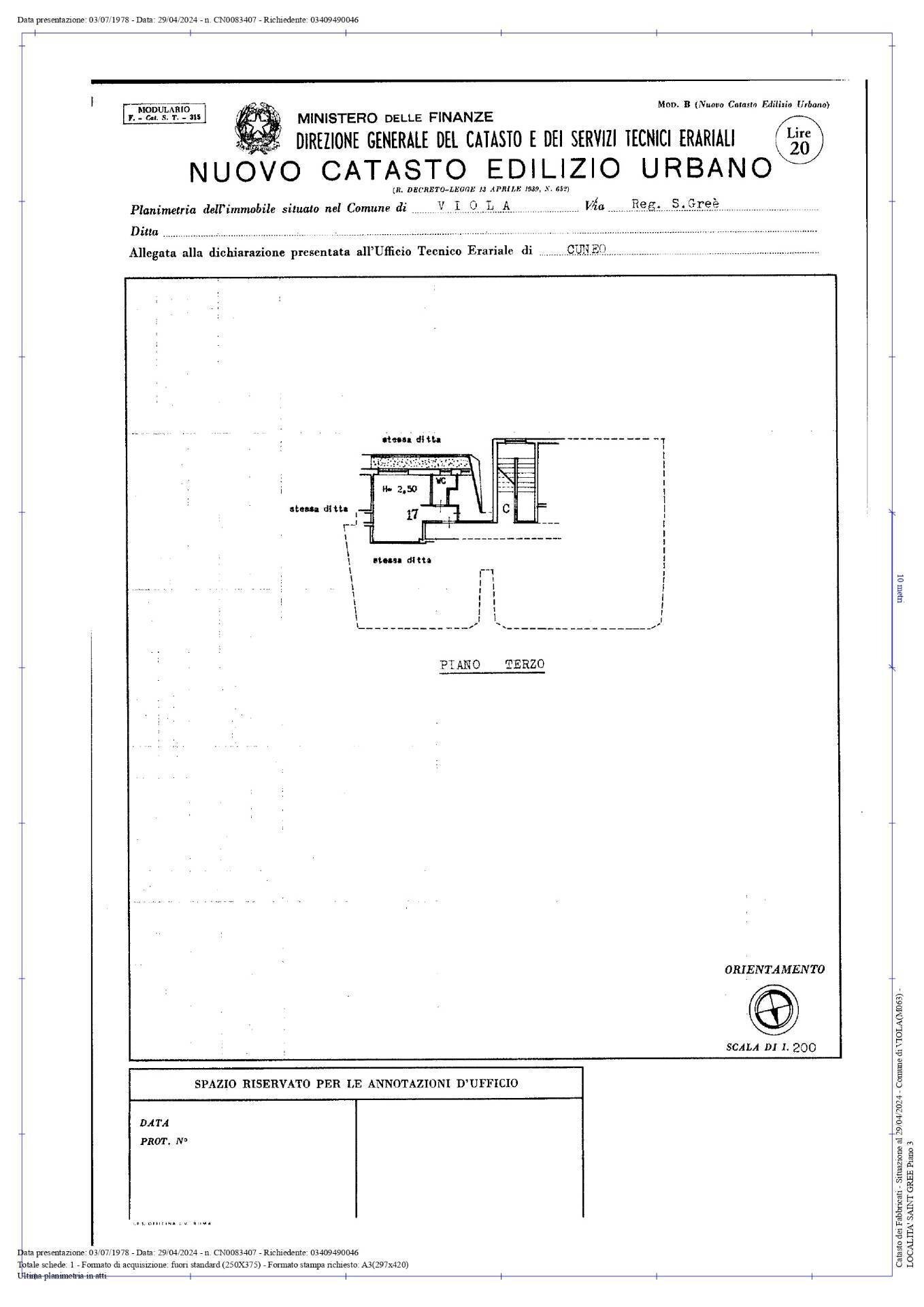 planimetria - Three-room apartment Via San Grato, Viola - floor plans 1