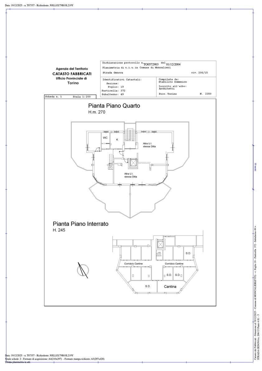 Foto 44 - Attic Strada Genova
 
206, Moncalieri - floor plans 1