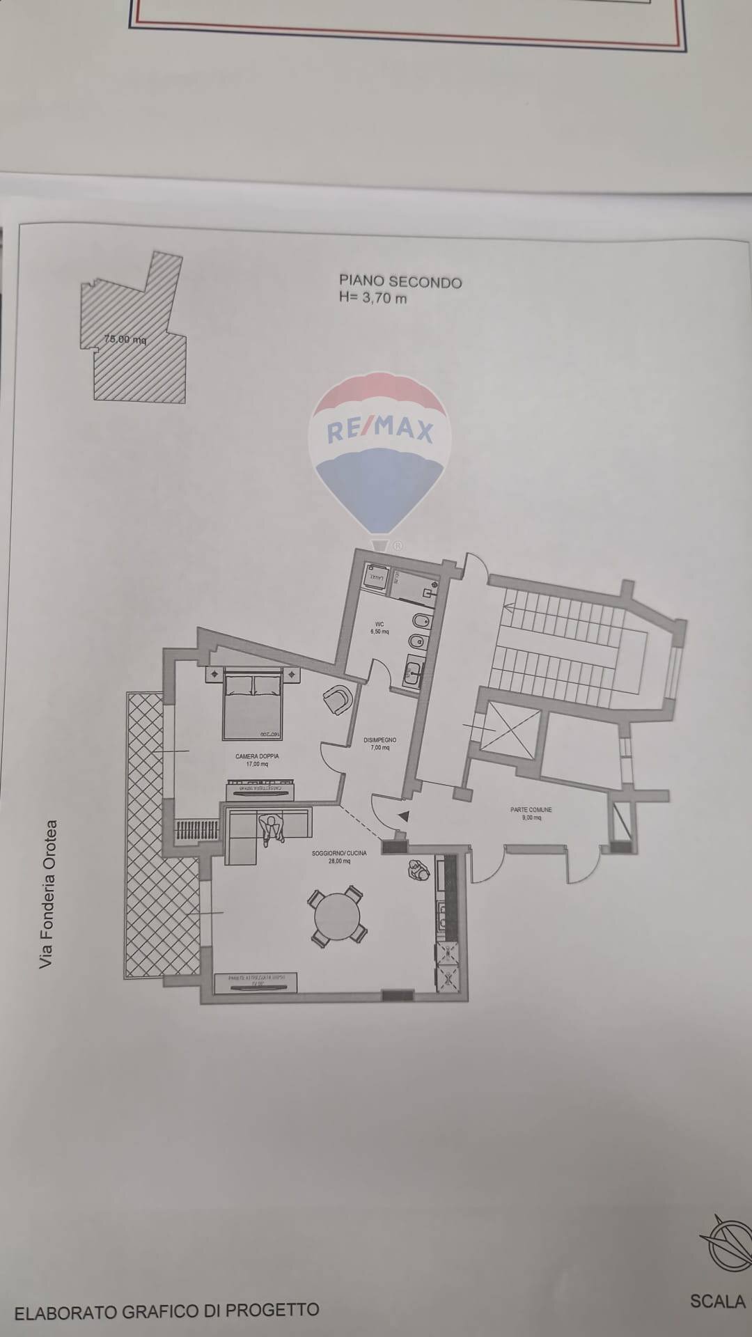 Pianta 2D - Three-room apartment Via Francesco Crispi
 
84, Palermo - floor plans 1