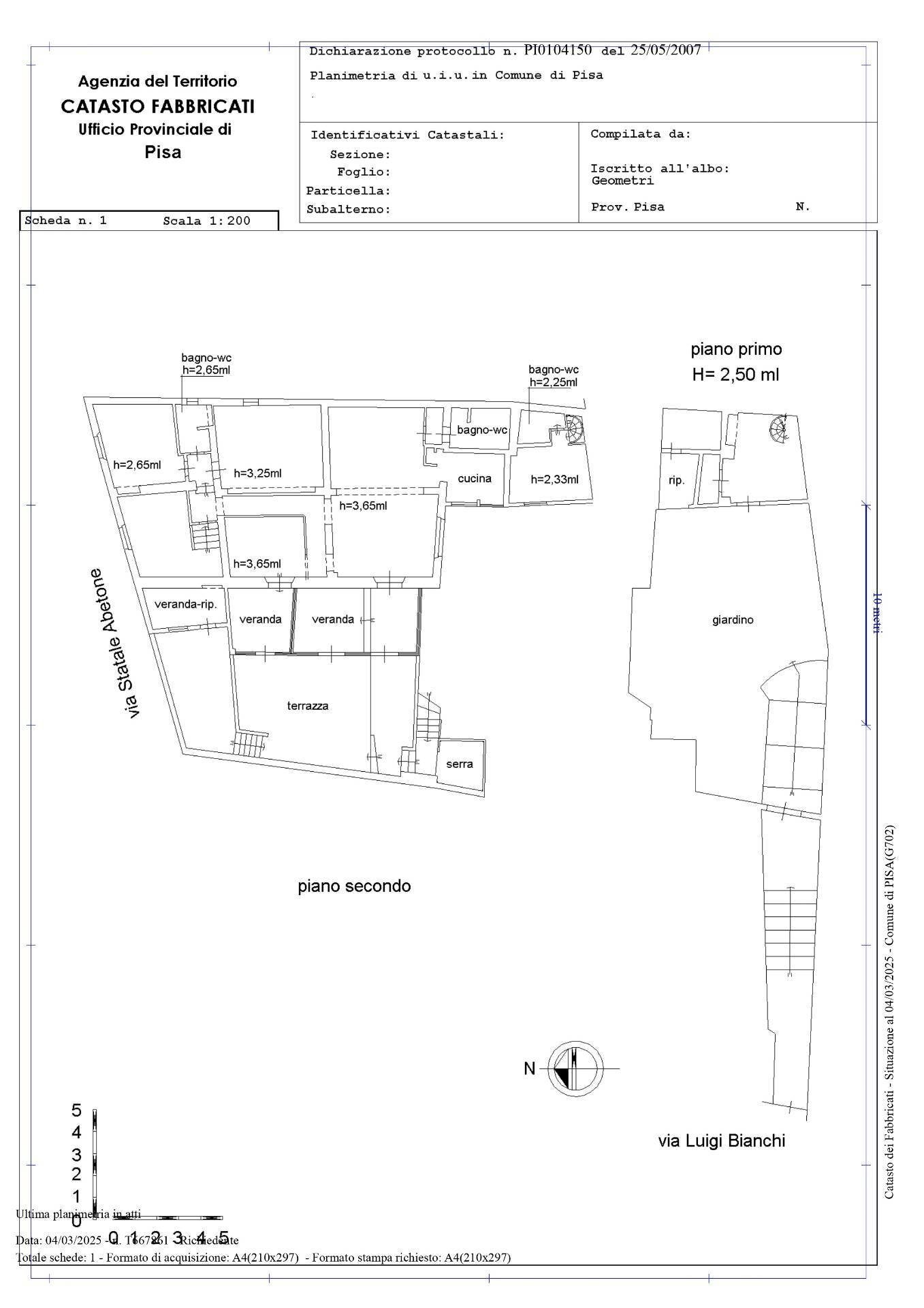 Foto 78 - Villa Largo Parlascio
 
2, Pisa - planimetria 1