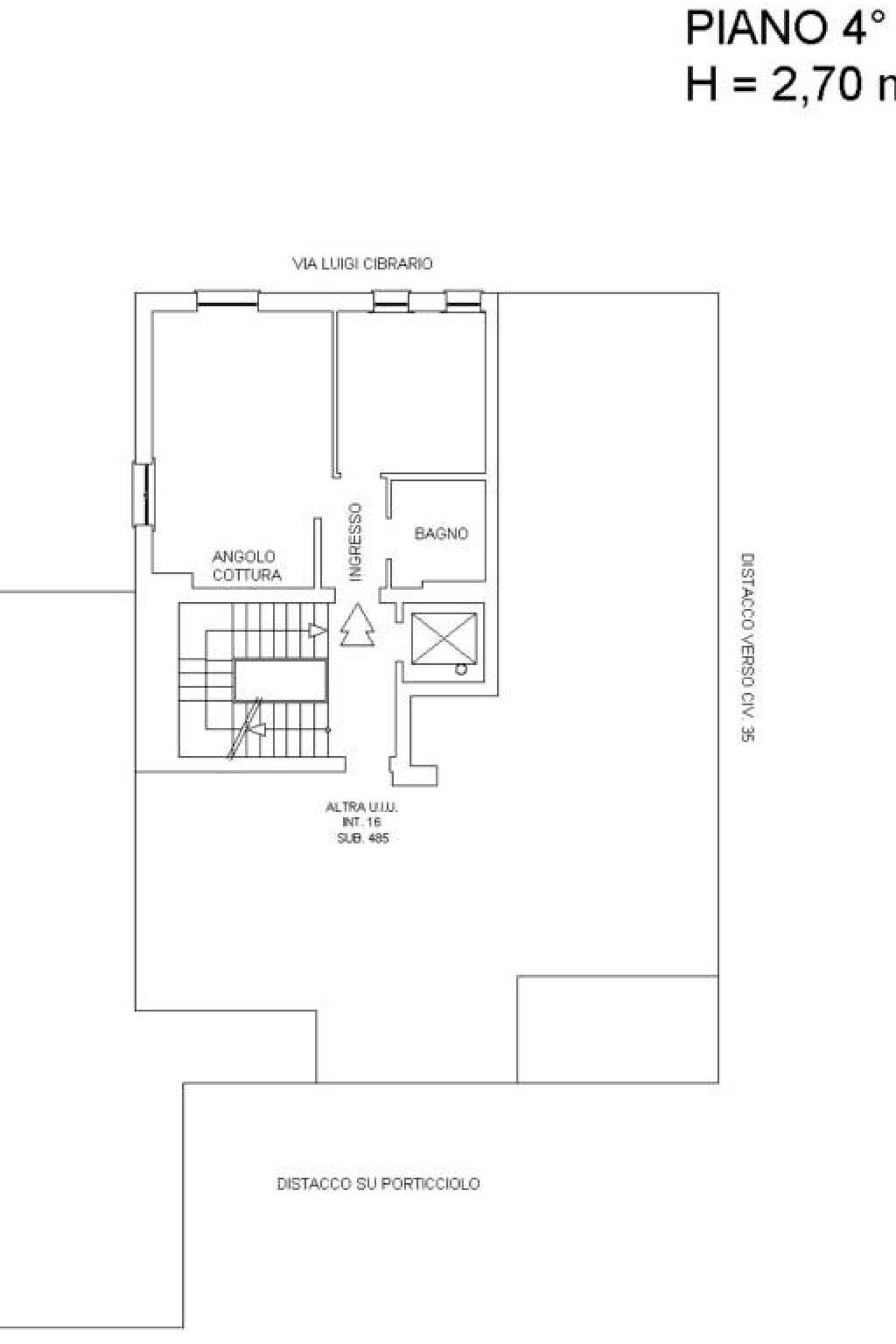 Bilocale via Luigi Cibrario, Genova (zona Sestri Ponente) - planimetria 1