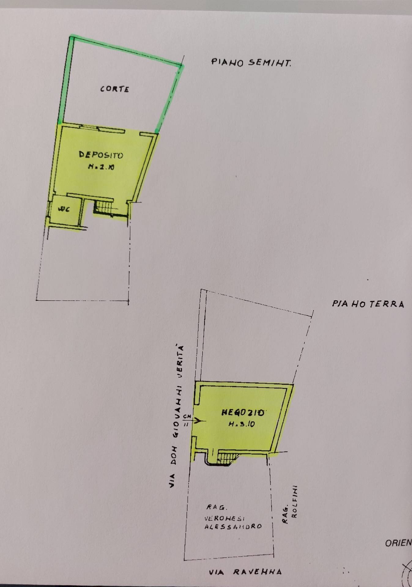 Foto 12 - Locale Commerciale Via Don Giovanni Verita', Ferrara - planimetria 1