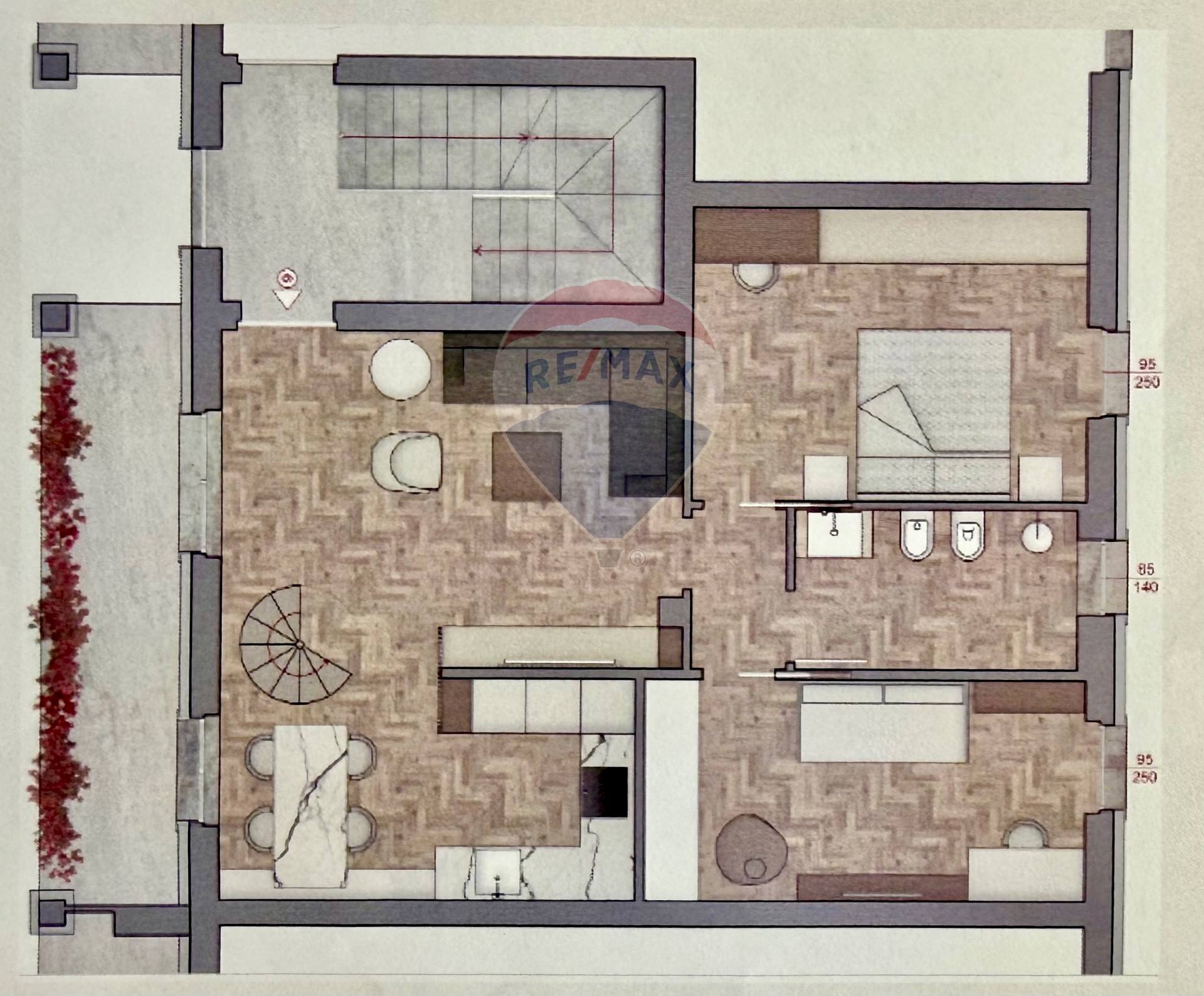 Pianta 2D - Three-room apartment Via delle grazie
 
21, Albuzzano - floor plans 1