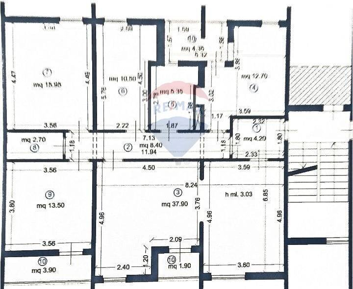 Pianta 2D - Apartment via Verro Bernardino
 
7, Palermo - floor plans 1