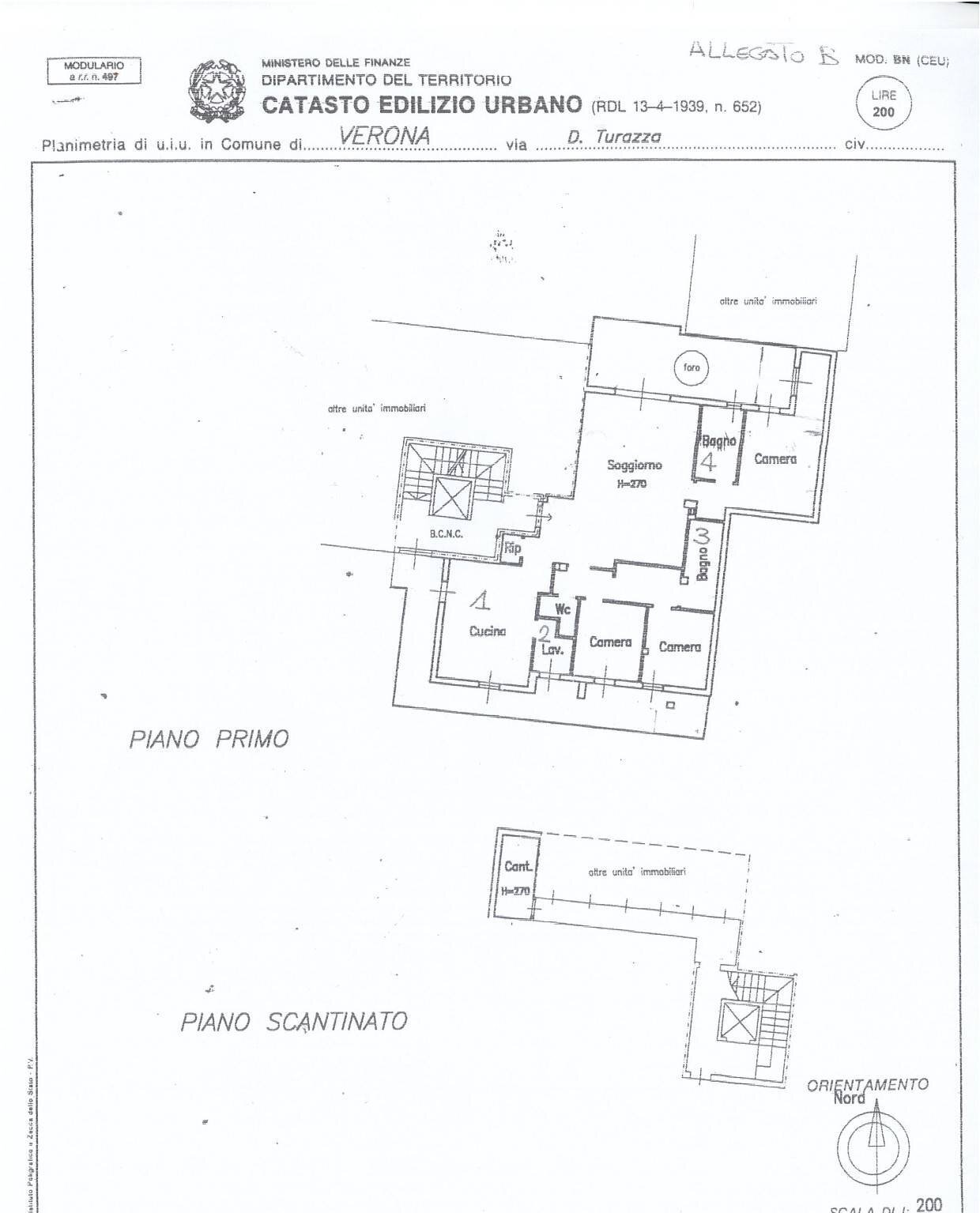 Foto 49 - Quadrilocale VIA DOMENICO TURAZZA
 
8B, Verona - planimetria 1
