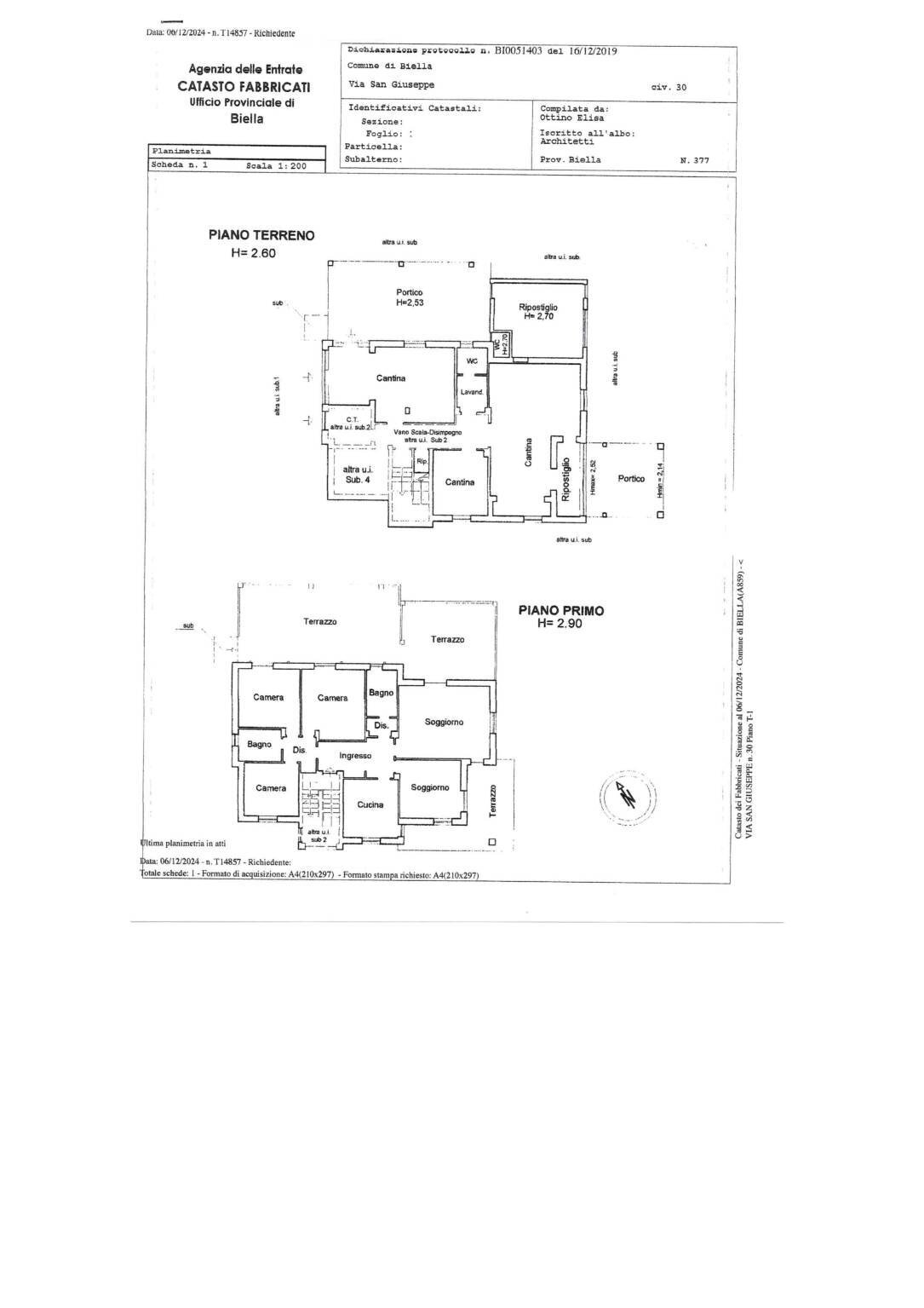 Appartamento via San Giuseppe, 30, Biella - planimetria 1