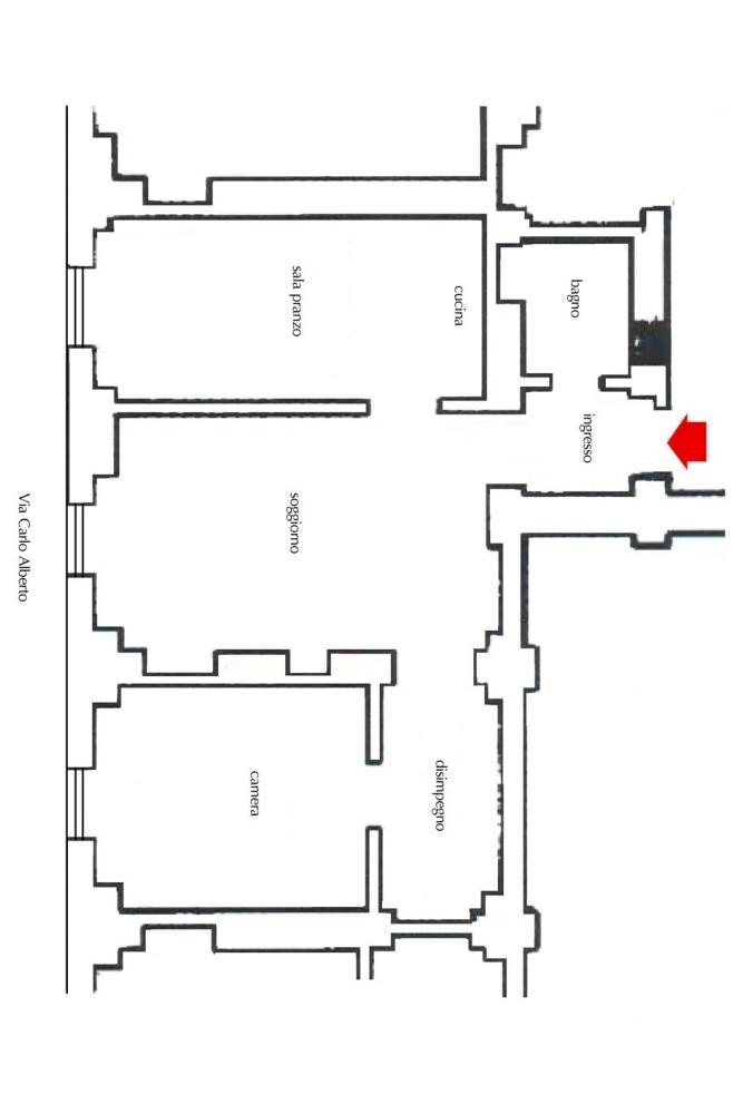 Trilocale via Carlo Alberto, 44, Torino (zona Centro) - planimetria 1