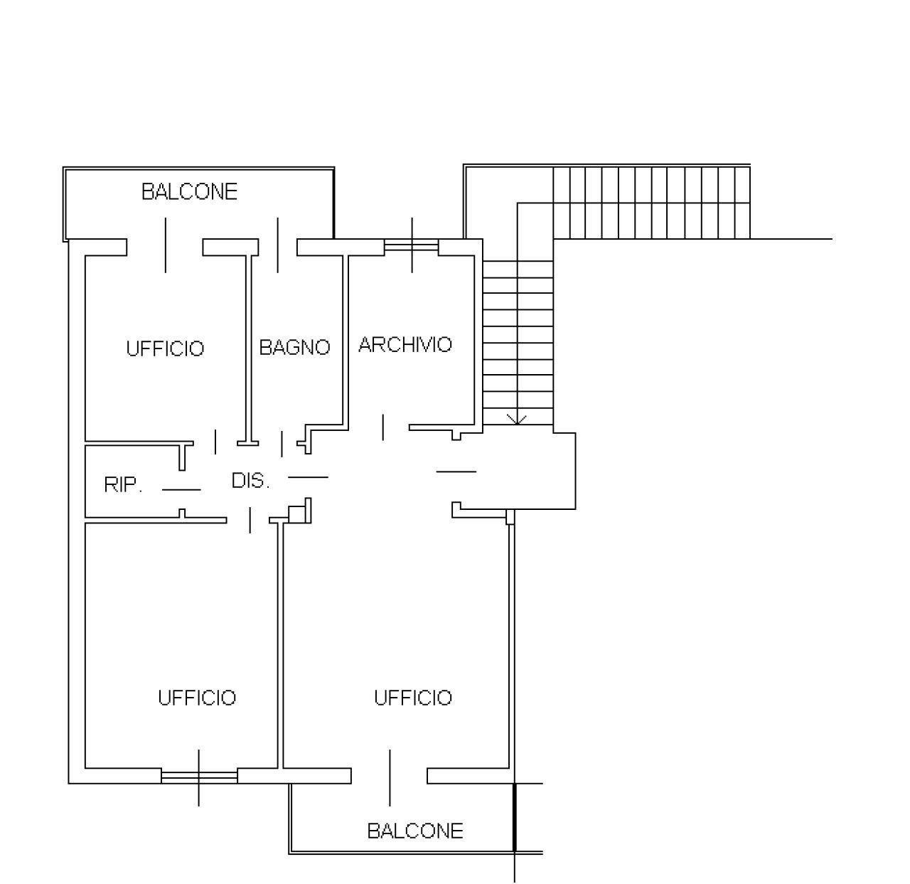 Three-room apartment via delle Palme, Pula - floor plans 1