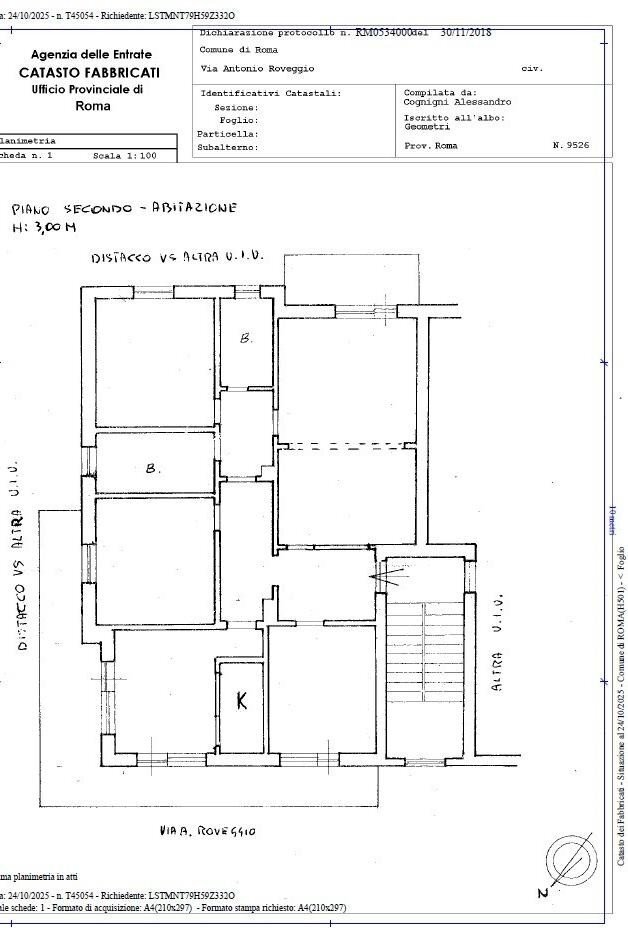 Apartment via Antonio Roveggio, hamlet Dragona, Roma - floor plans 1