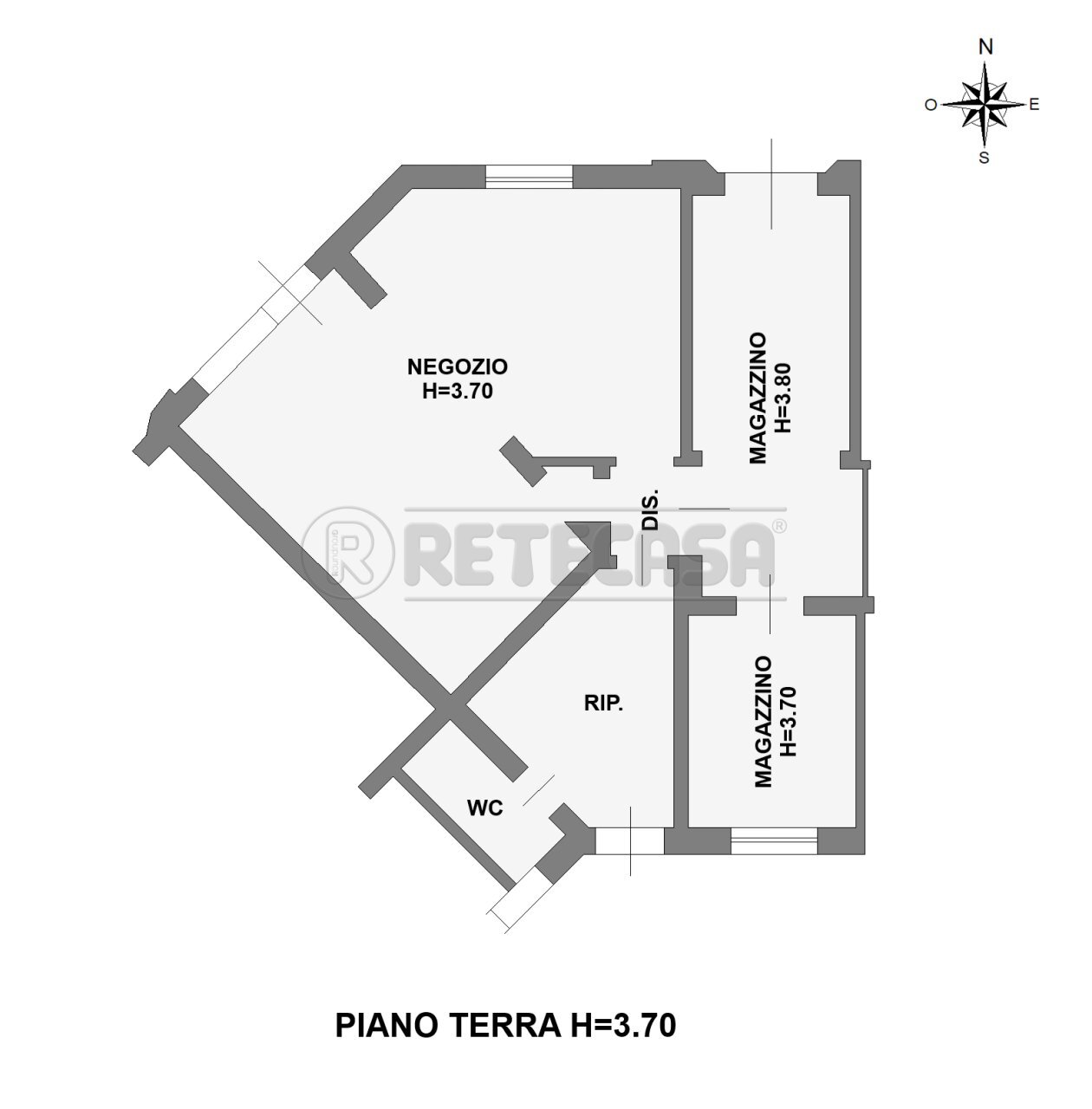PLANIMETRIA - Commercial Premises Via Giovanni Gradenigo 2, Padova - floor plans 1