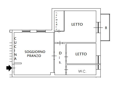 planimetria - Trilocale Via Pasquale Camicia, Monopoli - planimetria 1