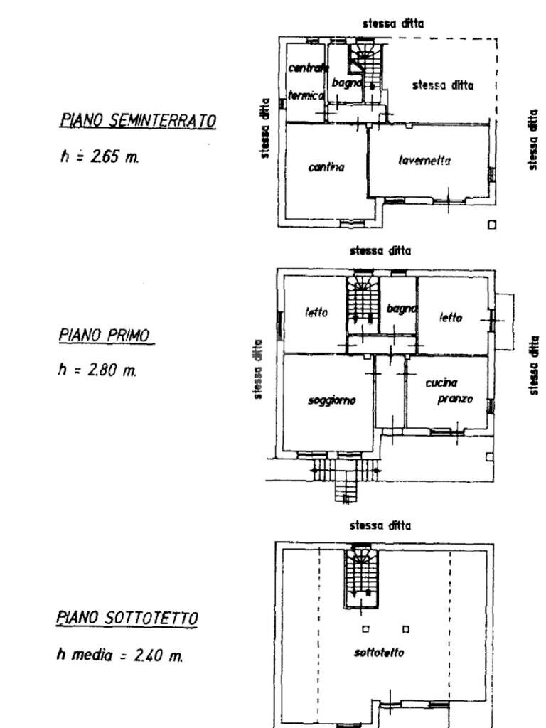 Villa Fraz. Procaria, Ceres - planimetria 1