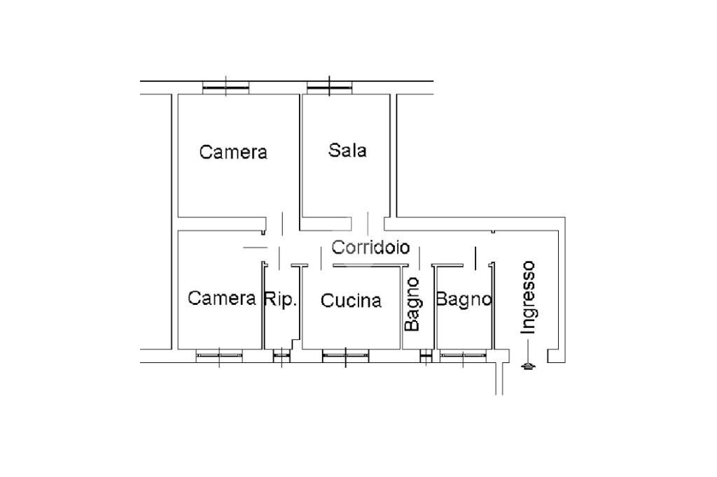 Four-room apartment Via del Piano, Genova (neighborhood Marassi) - floor plans 1